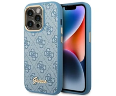 Dėklas Guess GUHCP14XHG4SHB iPhone 14 Pro Max 6.7 "mėlynas / mėlynas hard case 4G Vintage Gold Logo