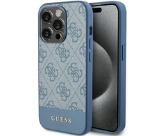 Apple iPhone 15 Pro Guess dėklas 4G Stripe Collection (GUHCP15LG4GLBL) mėlynos spalvos