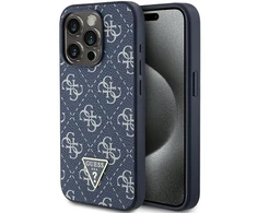 Apple iPhone 15 Pro Guess dėklas 4G Triangle Metal Logo (GUHCP15LPG4GPB) mėlynos spalvos