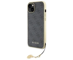 Apple iPhone 15 Plus Guess dėklas 4G Charms Collection (GUHCP15MGF4GGR) pilkos spalvos