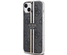 Apple iPhone 14 plus / 15 plus Guess dėklas IML 4G Gold Stripe (GUHCP15MH4PSEGK) juodos spalvos