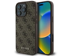 Guess 4G Classic - dėklas skirtas Apple iPhone 16 Pro Max ruda