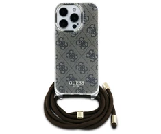 Guess GUHCP16XHC4SEW Apple iPhone 16 Pro Max 6.9" dėklas telefonui rudos spalvos/dėklas telefonui rudos spalvos Crossbody Cord 4G Print