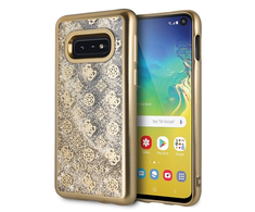 Dėklas Guess GUHCS10LPEOLGGO S10e G970 auksinė/auksinis hard case 4G Peony Liquid Glitter