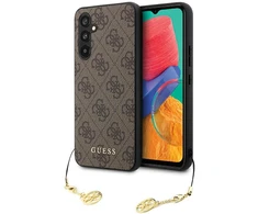 Samsung Galaxy S23 FE Guess dėklas 4G Charms Collection (GUHCS23FEGF4GBR) rudos spalvos