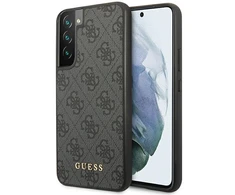 Samsung Galaxy S23 Guess dėklas 4G Metal Gold Logo (GUHCS23SG4GFGR) pilkos spalvos