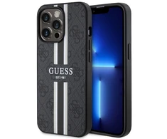 Dėklas GUESS GUHMP13LP4RPSK IPHONE 13 PRO / 13 6.1 "Juodas / Juodas HARDCASE 4G PRINTED STRIPES MAGSAFE