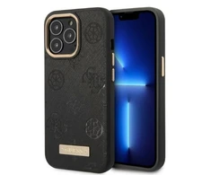 Apple iPhone 13 Pro Guess dėklas Peony Logo Plate MagSafe (GUHMP13LSAPSTK) juodos spalvos