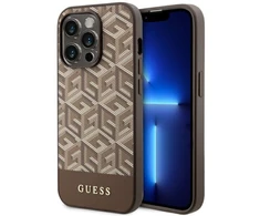 GUESS GUHMP14LHGCFSEW IPHONE 14 PRO 6.1 "RUDAS / RUDAS KIETAS DĖKLAS GCUBE STRIPES MAGSAFE