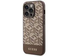 GUESS GUHMP14LHGCFSEW IPHONE 14 PRO 6.1 "RUDAS / RUDAS KIETAS DĖKLAS GCUBE STRIPES MAGSAFE
