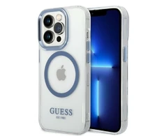 Apple iPhone 14 Pro Guess Dėklas Metal Outline Magsafe (GUHMP14LHTRMB) mėlynos spalvos