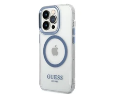 Apple iPhone 14 Pro Guess Dėklas Metal Outline Magsafe (GUHMP14LHTRMB) mėlynos spalvos