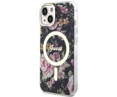 Dėklas GUESS GUHMP14MHCFWSK IPHONE 14 PLUS / 15 PLUS 6.7 "Juodas / Juodas HARDCASE FLOWER MAGSAFE