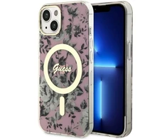 Dėklas GUESS GUHMP14SHCFWSP IPHONE 14/15/13 6.1 "Rožinis / Rožinis HARDCASE FLOWER MAGSAFE