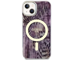 Guess Leopard MagSafe - dėklas skirtas Apple iPhone 14 Rožinė