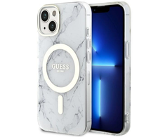 Apple iPhone 14 Guess dėklas Marble MagSafe (GUHMP14SPCUMAH) baltos spalvos