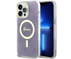 Apple iPhone 14 Pro Max Guess dėklas 4G MagSafe (GUHMP14XH4STU) violetinės spalvos