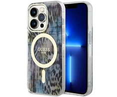 Dėklas GUESS GUHMP14XHLEOPWB IPHONE 14 PRO MAX 6.7 "Mėlynas/Mėlynas HARDCASE LEOPARD MAGSAFE