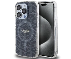Dėklas GUESS GUHMP15LHGCUSTGK IPHONE 15 PRO 6.1 "Juodas/Juodas HARDCASE IML GCUBE MAGSAFE