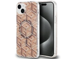 Dėklas GUESS GUHMP15MHGCUSTGW IPHONE 15 PLUS / 14 PLUS 6.7 "BROWN / BROWN HARDCASE IML GCUBE MAGSAFE