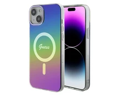 Guess GUHMP15MHITSK Apple iPhone 15 Plus / 14 Plus 6.7" dėklas telefonui įvairiaspalvis hardcase IML Iridescent MagSafe