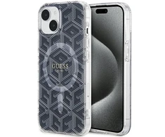 Dėklas GUESS GUHMP15SHGCUSTGK IPHONE 15/14/13 6.1 "Juodas / Juodas HARDCASE IML GCUBE MAGSAFE
