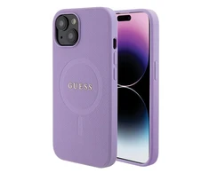 Apple iPhone 15 Guess dėklas Saffiano MagSafe (GUHMP15SPSAHMCU) violetinės spalvos