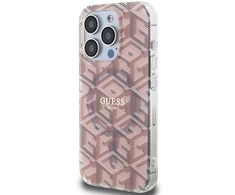 Dėklas GUESS GUHMP15XHGCUSTGP IPHONE 15 PRO MAX 6.7 "Rožinis/Rožinis HARDCASE IML GCUBE MAGSAFE
