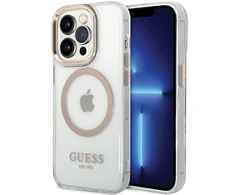 Guess dėklas, skirtas iPhone 15 Pro Max 6,7 GUHMP15XHTRMD auksinis HC Magsafe Metal Outline