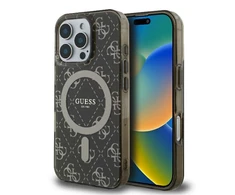 Apple iPhone 16 Pro Guess IML 4G Background MagSafe (GUHMP16LH4DTEW) dėklas telefonui rudos spalvos