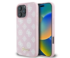 Apple iPhone 16 Pro Guess Peony Script Logo MagSafe (GUHMP16LPGPYSP) dėklas telefonui rožinės spalvos