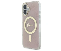 Guess GUHMP16MH4STP Apple iPhone 16 Plus 6.7" dėklas telefonui rožinės spalvos hard IML 4G MagSafe