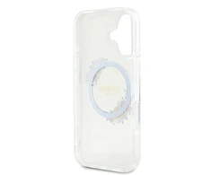 Guess GUHMP16MHFWFCT Apple iPhone 16 Plus 6.7″ skaidrus kietas dėklas IML Flowers Wreath MagSaf
