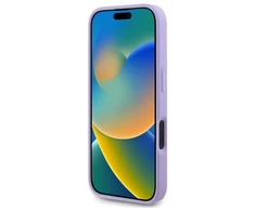 Guess GUHMP16MPSAPSMEU Apple iPhone 16 Plus 6.7" dėklas telefonui violetinės spalvos Saffiano Peony Classic Logo MagSafe