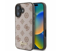 Guess Peony Script MagSafe Apple iPhone 16 - dėklas telefonui rudos spalvos