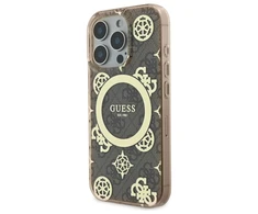 Guess IML 4G Peony MagSafe Apple iPhone 16 Pro Max dėklas telefonui rudos spalvos