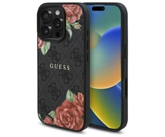 Guess GUHMP16XP4ROPEMCK Apple iPhone 16 Pro Max 6.9" dėklas telefonui juodos spalvos 4G Flowers Print MagSafe