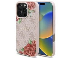 Guess GUHMP16XP4ROPEMCP Apple iPhone 16 Pro Max 6.9" dėklas telefonui rožinės spalvos 4G Flowers Print MagSafe
