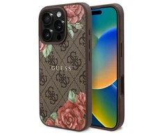 Guess GUHMP16XP4ROPEMCW Apple iPhone 16 Pro Max 6.9" dėklas telefonui rudos spalvos 4G Flowers Print MagSafe