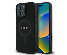 Guess Saffiano Classic Logo MagSafe - dėklas skirtas Apple iPhone 16 Pro Max juodas