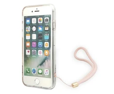 Apple iPhone SE 2022 / SE 2020 / 7 / 8 Guess dėklas 4G Print Strap (GUOHCI8H4STP) rožinės spalvos