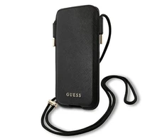 Dėklas GUESS HANDBAG GUHCP12MSAPSBK 6.1 "Juodas/Juodas SAFFIANO