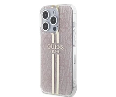 Dėklas GUESS GUHCP15LH4SGP IPHONE 15 PRO 6.1 "Rožinis/Rožinis HARDCASE IML 4G GOLD STRIPE