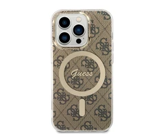 Guess GUHMP15LH4STW Apple iPhone 15 Pro6.1" rudos spalvos dėklas IML 4G MagSafe