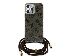 GUESS GUHCP15LHC4SEW IPHONE 15 PRO 6.1" RUDA/RUDA KIETAS DĖKLAS CROSSBODY LAIDAS 4G PRINT