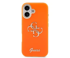 Guess IML 4G Script Metal Logo dėklas skirtas iPhone 17 Oranžinis