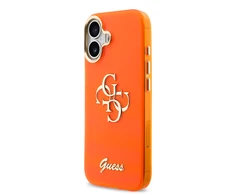 Guess IML 4G Script Metal Logo dėklas skirtas iPhone 17 Oranžinis