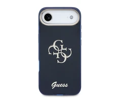 Guess IML 4G Script Metal Logo dėklas skirtas iPhone Air Mėlyna