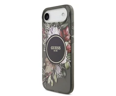 Guess IML Flowers Strap MagSafe dėklas skirtas Apple iPhone Air juodos spalvos