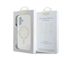 Guess IML Glitter Ring MagSafe Apple iPhone 16 Plus dėklas telefonui skaidrus